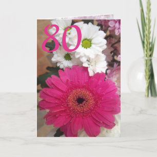Tarjeta Damas 80 cumpleaños floral