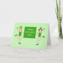 Tarjeta Damas bailando el día de San Patricio