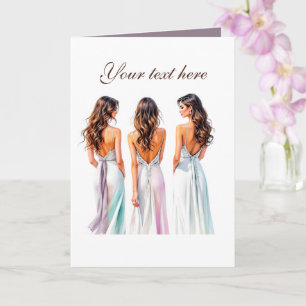 Tarjeta Damas de honor lindas personalizables