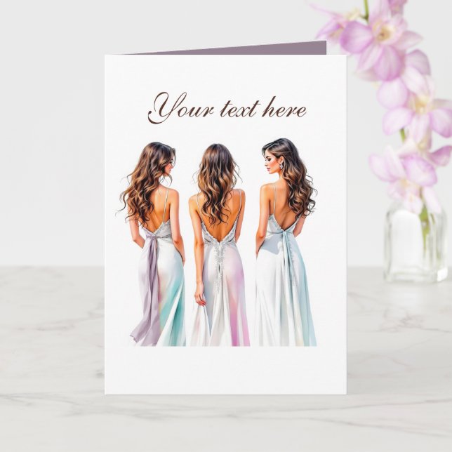 Tarjeta Damas de honor lindas personalizables (Orquídea)
