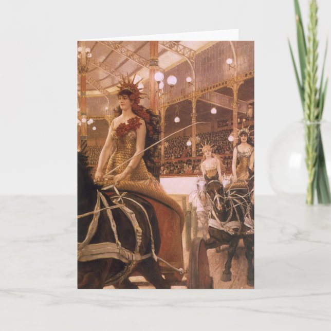 Tarjeta Damas de los coches (alias Circus) de James Tissot (Anverso)