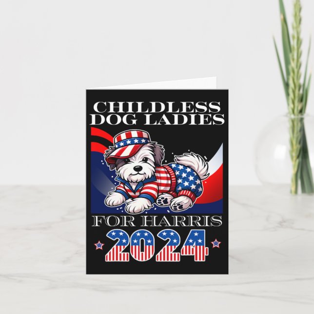 Tarjeta Damas De Perro Para Harris 2024 Presidente De Kama (Anverso)