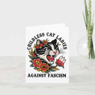Tarjeta Damas del gato contra el fascismo feminista