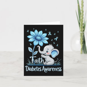 Tarjeta Damas Divertida Fe Elefante Girasol Cinta Diabetes