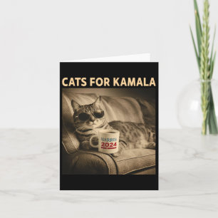 Tarjeta Damas Para Kamala, Divertido Gato 2024 Presidente 
