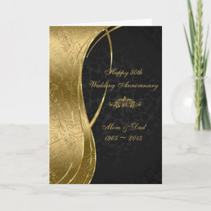 Tarjeta Damascados elegantes de negro y oro