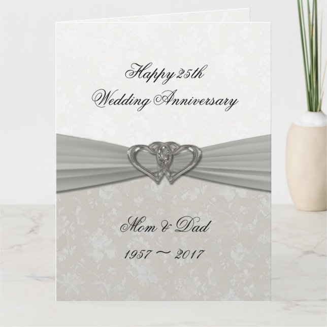 Tarjeta Damask 25º aniversario Boda 8.5x11 (Anverso)
