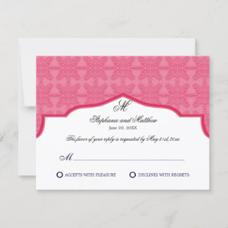Tarjeta Damask Monogram Honeysuckle RSVP