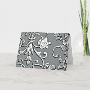 Tarjeta Damask Silver "Grabado en relieve metálico"