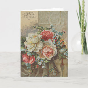 Tarjeta Dame tu corazón Antique Cottagecore San Valentín