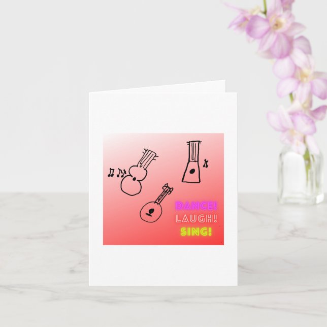 Tarjeta Dance Laugh Sing Ukraine Blank (Orquídea)