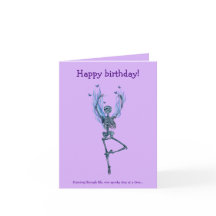 Dancing Blue Skeleton Humorous Happy Birthday