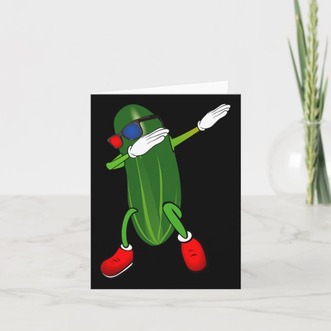 Tarjeta Dancing Cucucumber Pickle Lover Cute Funny (Anverso)