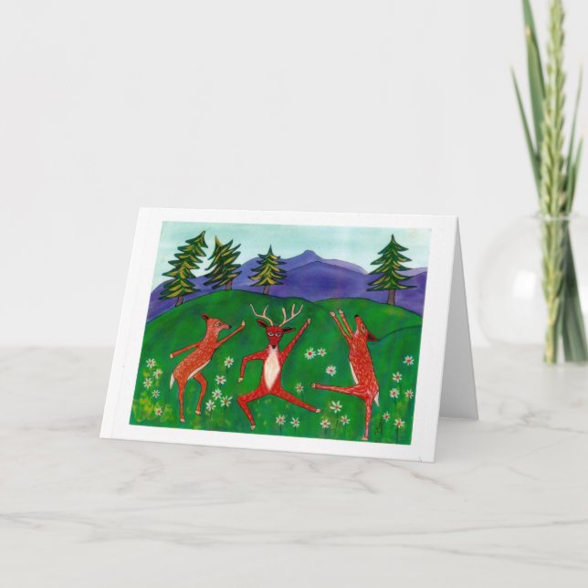 Tarjeta Dancing Deer Notecard (Anverso)