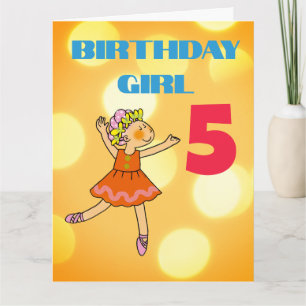 Tarjeta Dancing Girl 5º Cumpleaños