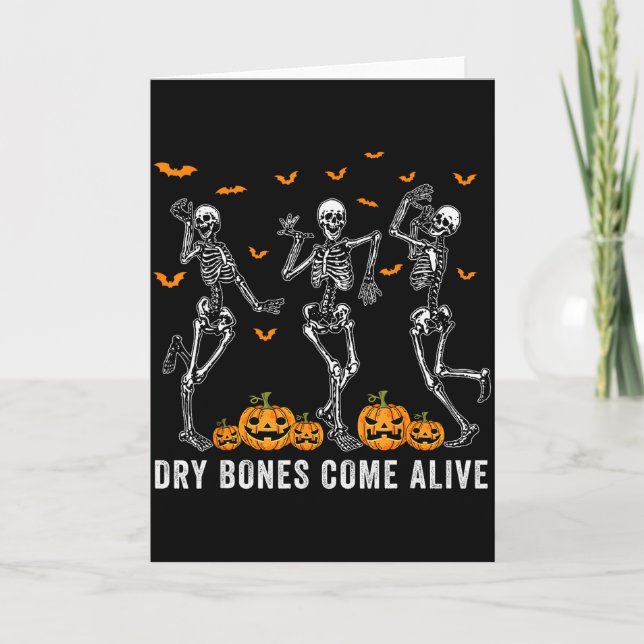 Tarjeta Dancing Skeleton Dry Bones Come Alive Christian Ha (Anverso)