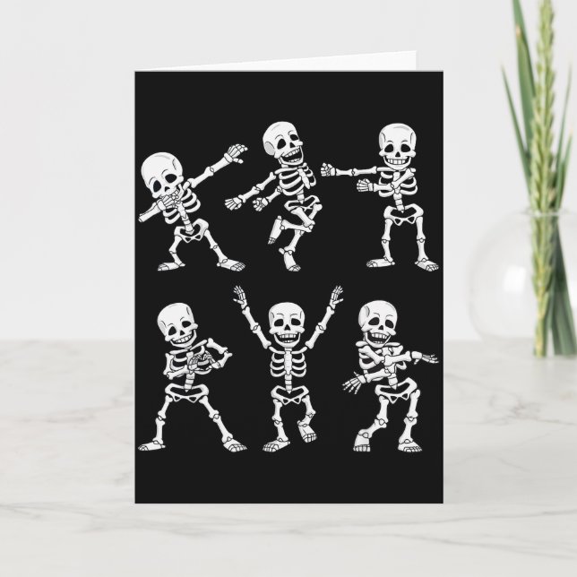 Tarjeta Dancing Skeletons Dance Challenge Boys Girl Kids H (Anverso)