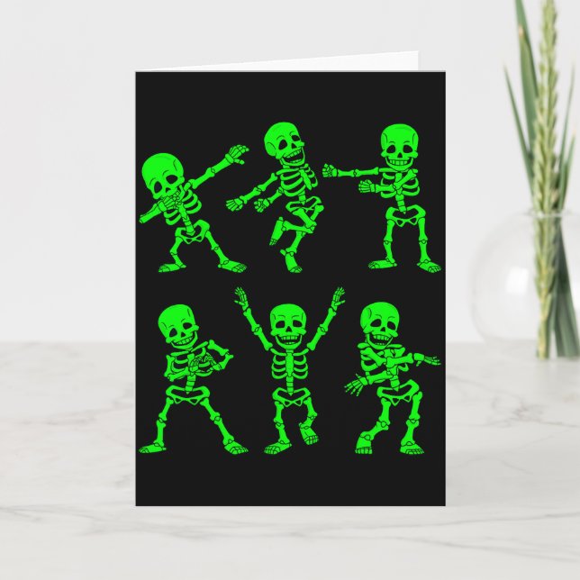 Tarjeta Dancing Skeletons Dance Challenge Girl Boys Kids H (Anverso)