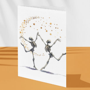 Tarjeta Dancing Skeletons Halloween
