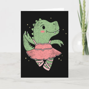 Tarjeta Dancing T-rex Dinosaur Llerina para bailarín de ll