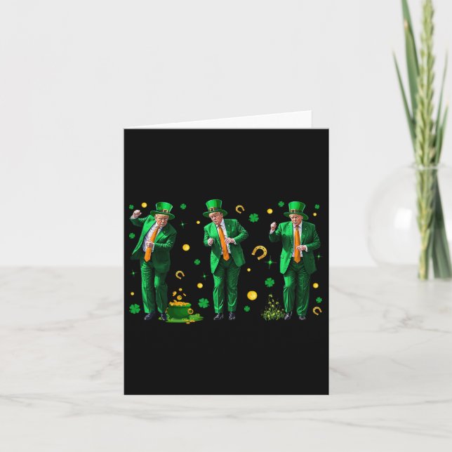 Tarjeta Dancing Trump Día de San Patricio  (Anverso)
