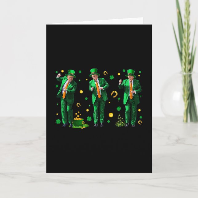 Tarjeta Dancing Trump Día de San Patricio  (Anverso)