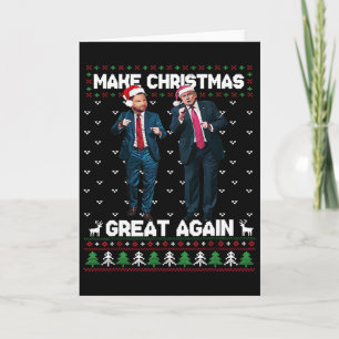 Tarjeta Dancing Trump Santa y Dj Vance hacen que la Navida