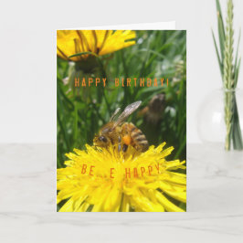 Tarjeta Dandelion Bee Happy