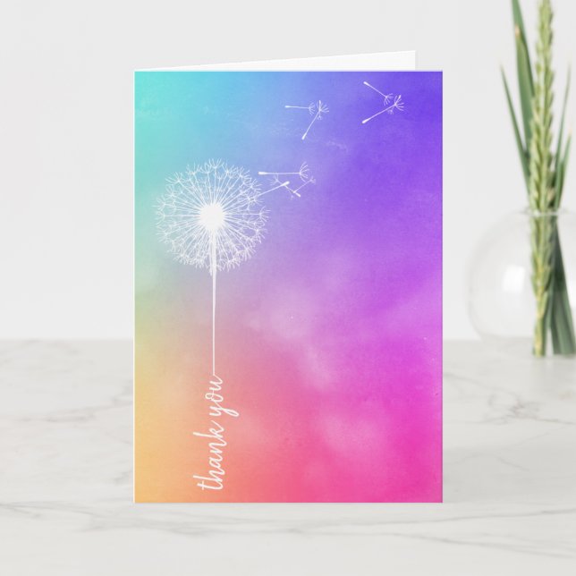 Tarjeta Dandelion de la Amistad Gracias (Anverso)