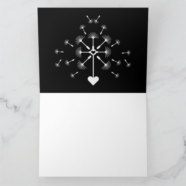 Tarjeta Dandelion En El Viento En La Memoria Amada (Interior)