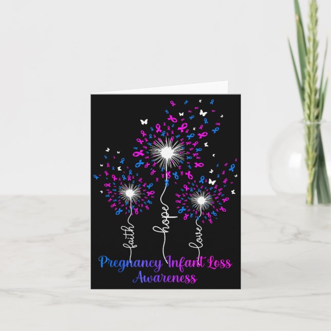 Tarjeta Dandelion Fe Esperanza Amor Embarazo Pérdida Infan (Anverso)