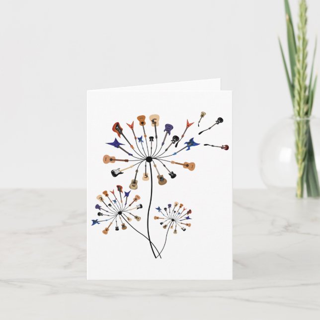 Tarjeta Dandelion Flowers Guitarlist (Anverso)