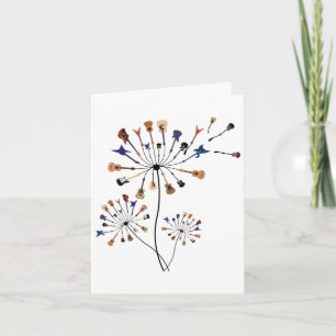 Tarjeta Dandelion Flowers Music Aover Regalo Para Guitarli