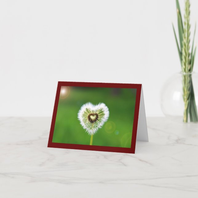 Tarjeta Dandelion Heart Valentine (Anverso)