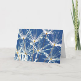 Tarjeta Dandelion resplandeciente con poesía de la natural