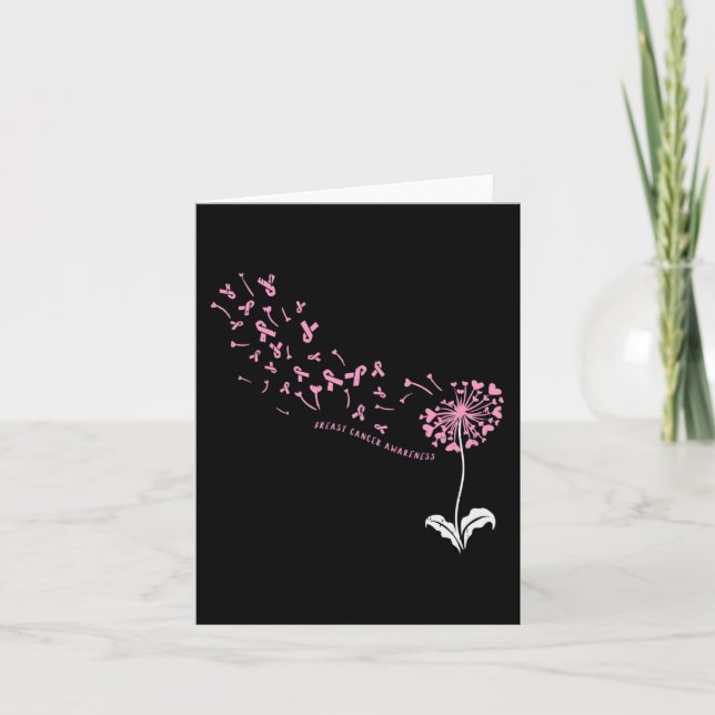 Tarjeta Dandelion Sensibilización sobre el Cáncer de Mama  (Anverso)