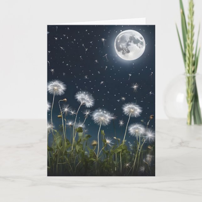 Tarjeta Dandelions En La Luna (Anverso)