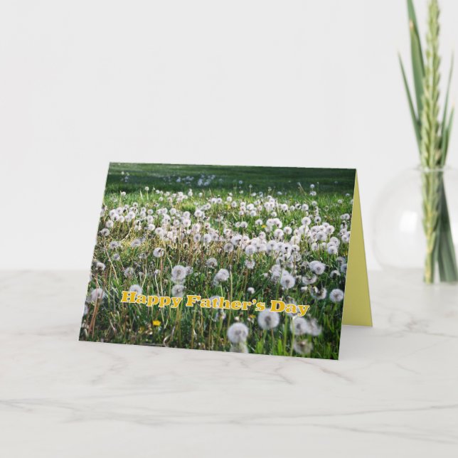 Tarjeta Dandelions Feliz Humor del Día del Padre (Anverso)