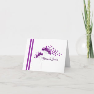 Tarjeta Dandelions Minimalistas púrpura moderno Notecard