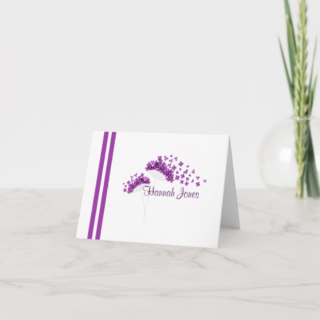 Tarjeta Dandelions Minimalistas púrpura moderno Notecard (Anverso)