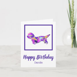 Tarjeta Dandie Dinmont Dog Silhouette Cute PPY&B Cumpleaño