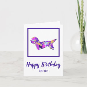 Tarjeta Dandie Dinmont Dog Silhouette Cute PPY&B Cumpleaño