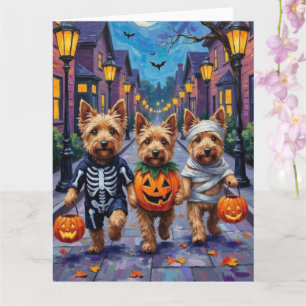 Tarjeta Dandie Dinmont Terrier Pidiendo Dulces en Hallowee