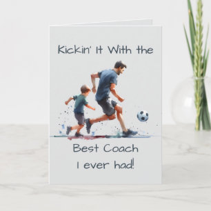 Tarjeta Dando patadas con el mejor entrenador Cumpleaños f