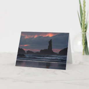 Tarjeta Dando vuelta al rosa pacífico - puesta del sol de