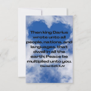 Tarjeta Daniel 6:25 KJV Biblia Verse Pic Flat Greeting