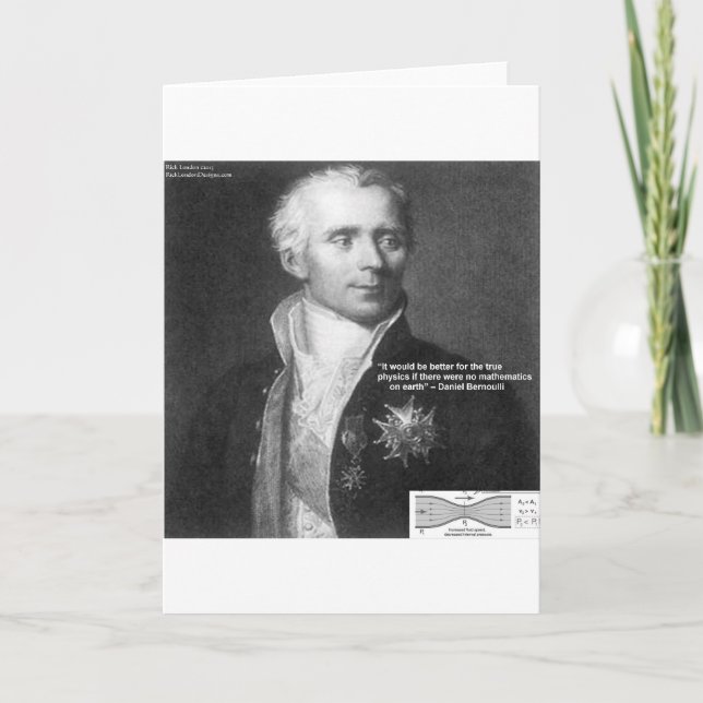 Tarjeta Daniel Bernoulli Citas y Regalos de citas de físic (Anverso)