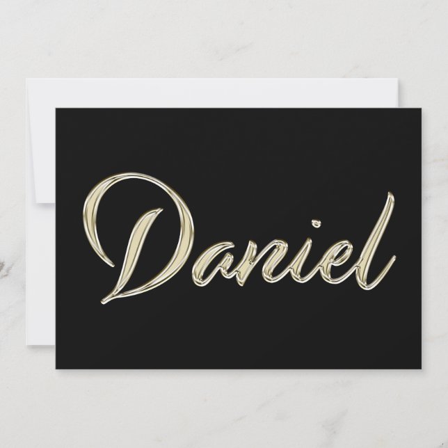 Tarjeta Daniel Name white gold Handwriting Karte (Anverso)