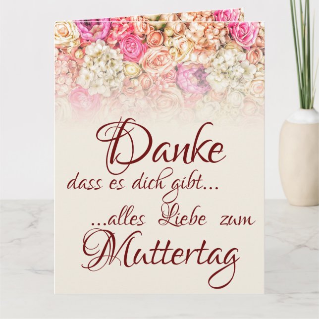 Tarjeta Danke, dass es dich gibt - Muttertag (Anverso)