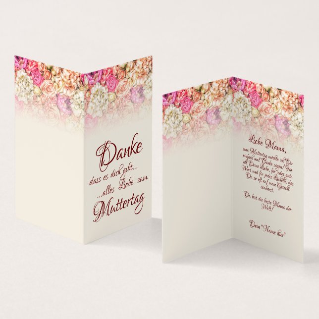 Tarjeta Danke, dass es dich gibt - Muttertag (Interior y exterior)